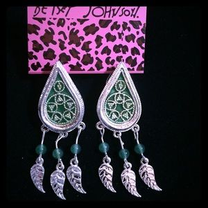 Betsey Johnson Silvery Green Tribal Design